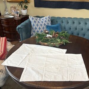 Battenburg Lacrosse Embroidered White Envelope Pillow Shams vintage